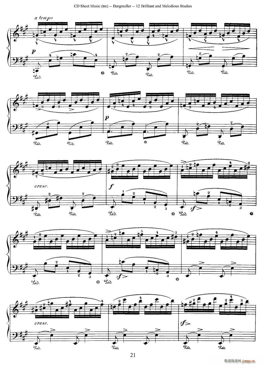 Burgmuller - 12 Brillian and Melodious Studies（8）3