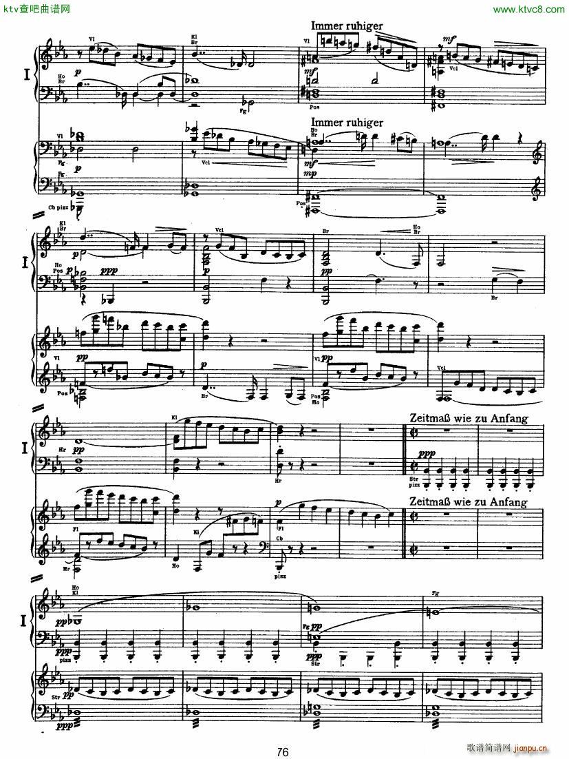 Bruckner Symphony No 4 4 hands arr 二25