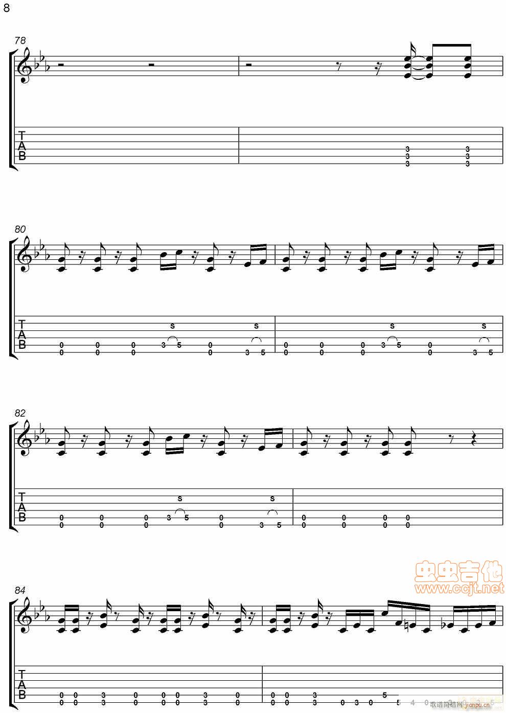 说传记谱-分享-Nickelback-because of you -节奏吉他谱_nickelback8