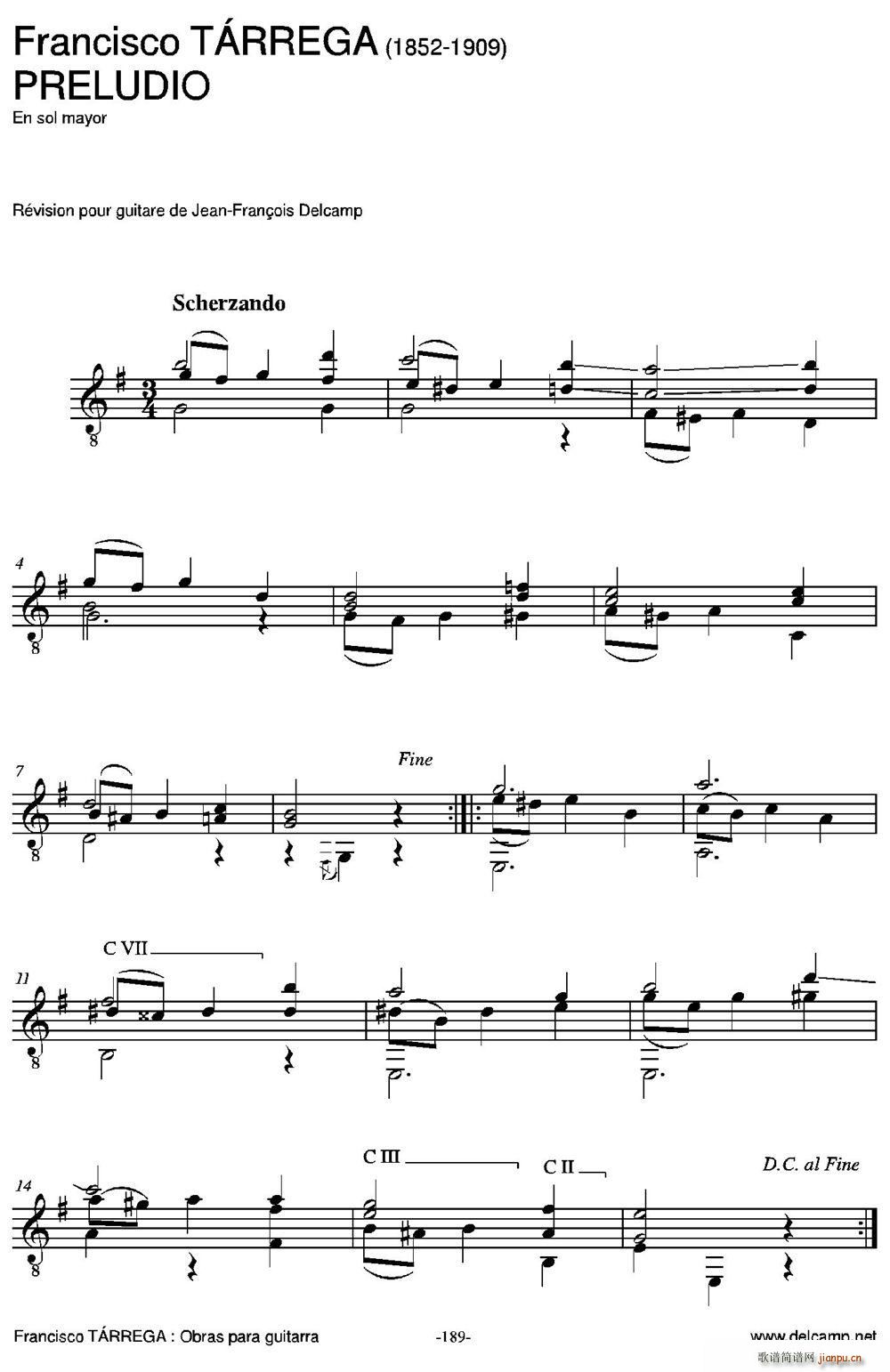 PRELUDIO(En sol mayor)(古典吉他)1