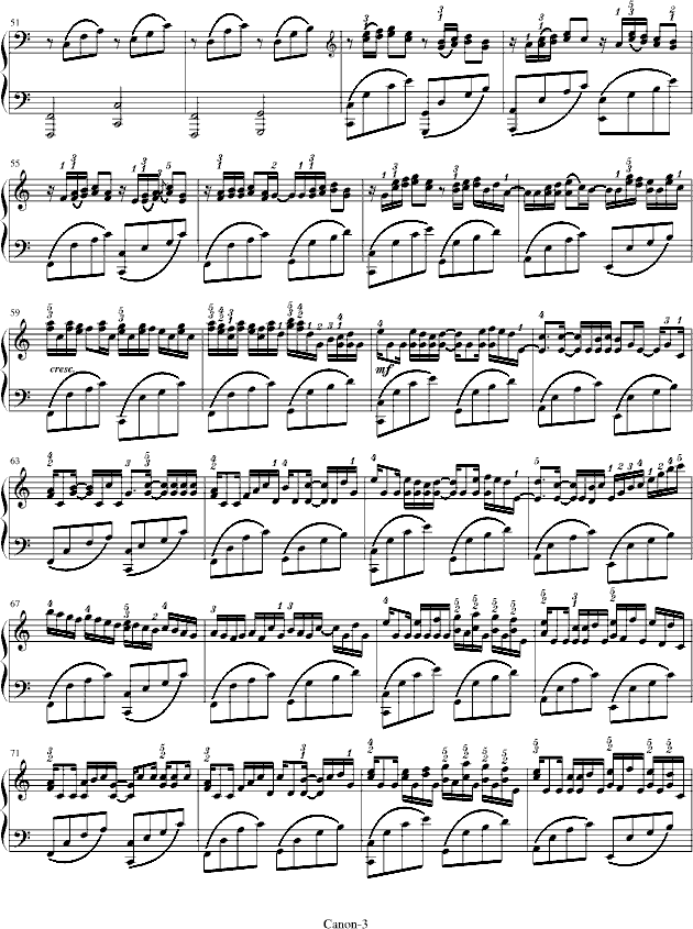 卡农-George Winston版(附指法)-钢琴谱(钢琴曲)-帕赫贝尔-Pachelbel3