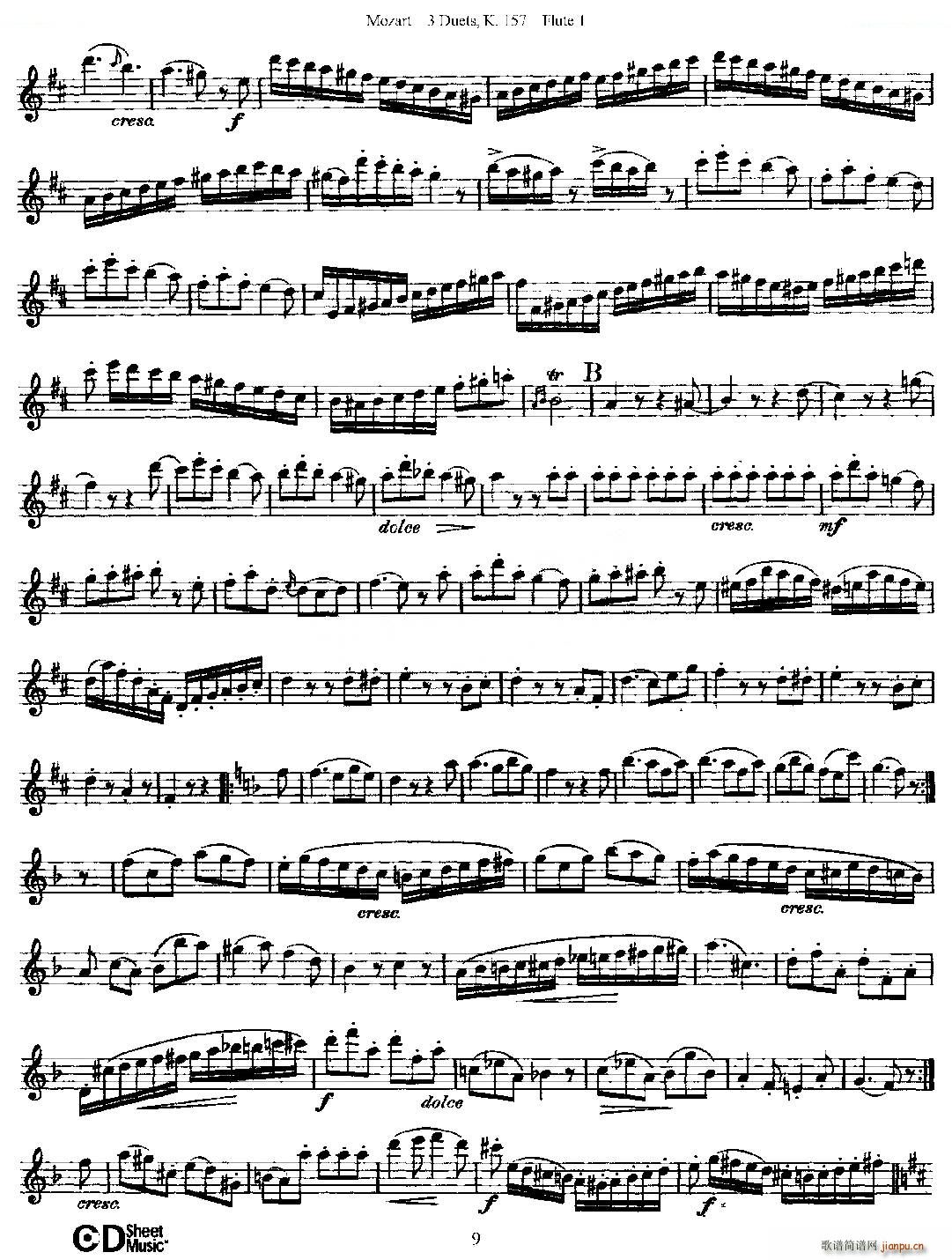 3 Duets K 157 之第一长笛（二重奏三首 K157号） 铜管9