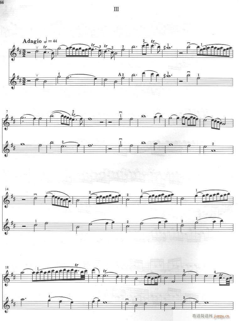 科雷利《第一奏呜曲》(D大调)6-9提琴1