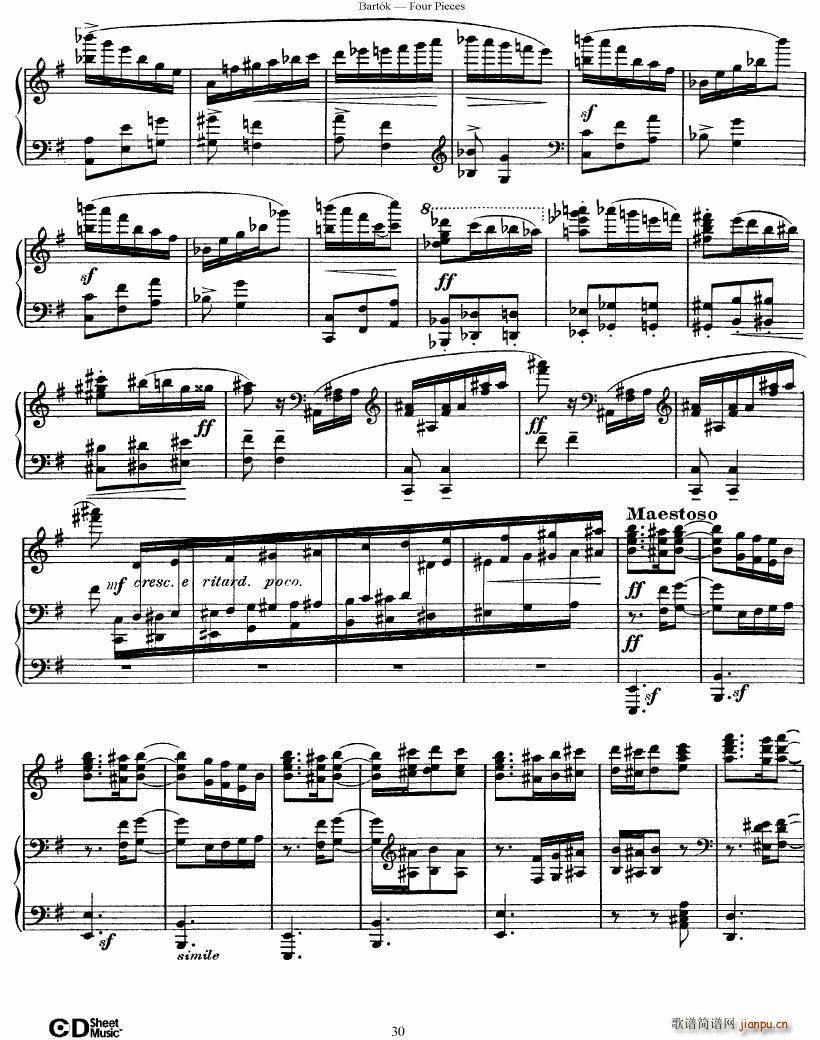 Bartok DD 71 Four Piano Pieces30