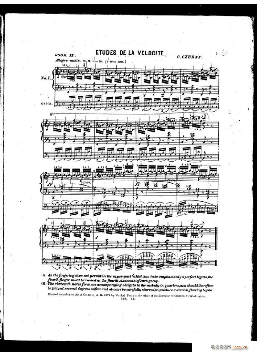 Czerny Etudes de la velocite book II1