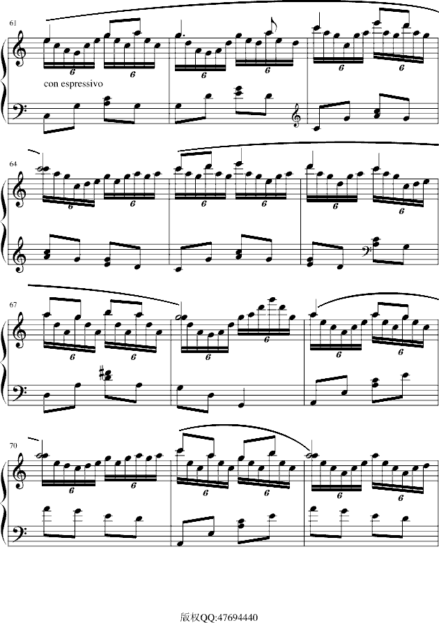 谷粒飞舞-钢琴谱(钢琴曲)-中国名曲6