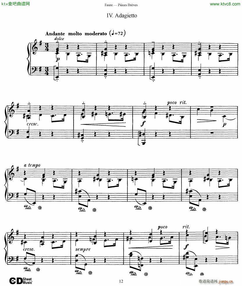 Faure 8 Pieces Breves Op 8412