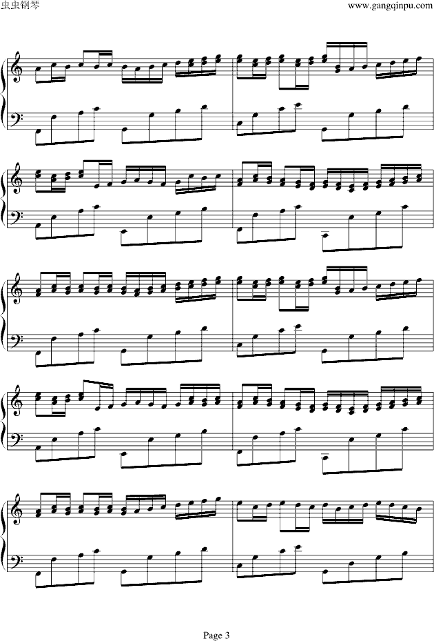 卡农（与原录音完全一致！）-钢琴谱(钢琴曲)-George Winston3