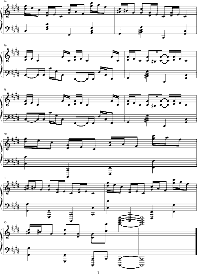 克罗地亚狂想曲-(完整版)-钢琴谱(钢琴曲)-马克西姆7
