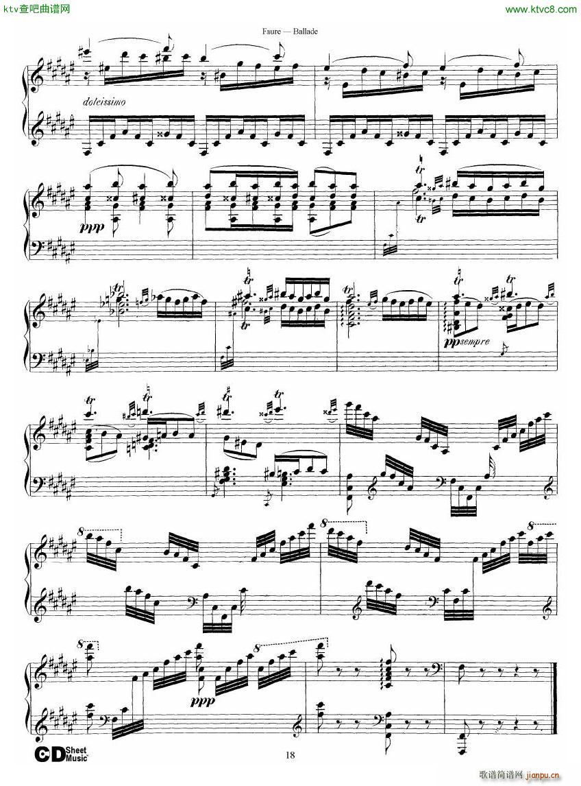 Faure Ballade Op 1918