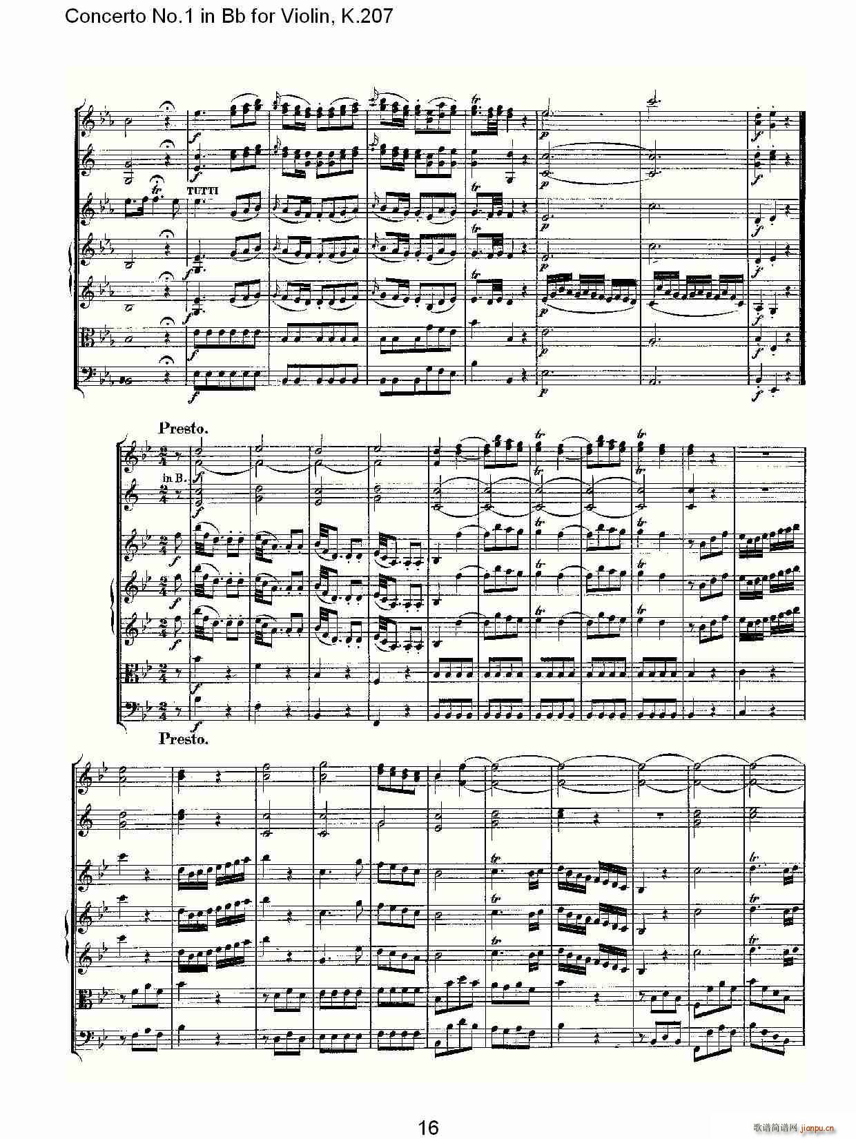 Concerto No.1 in Bb for Violin, K.207（Bb调小提琴第一协奏曲）_沃尔夫冈・阿马多伊斯・莫扎特16