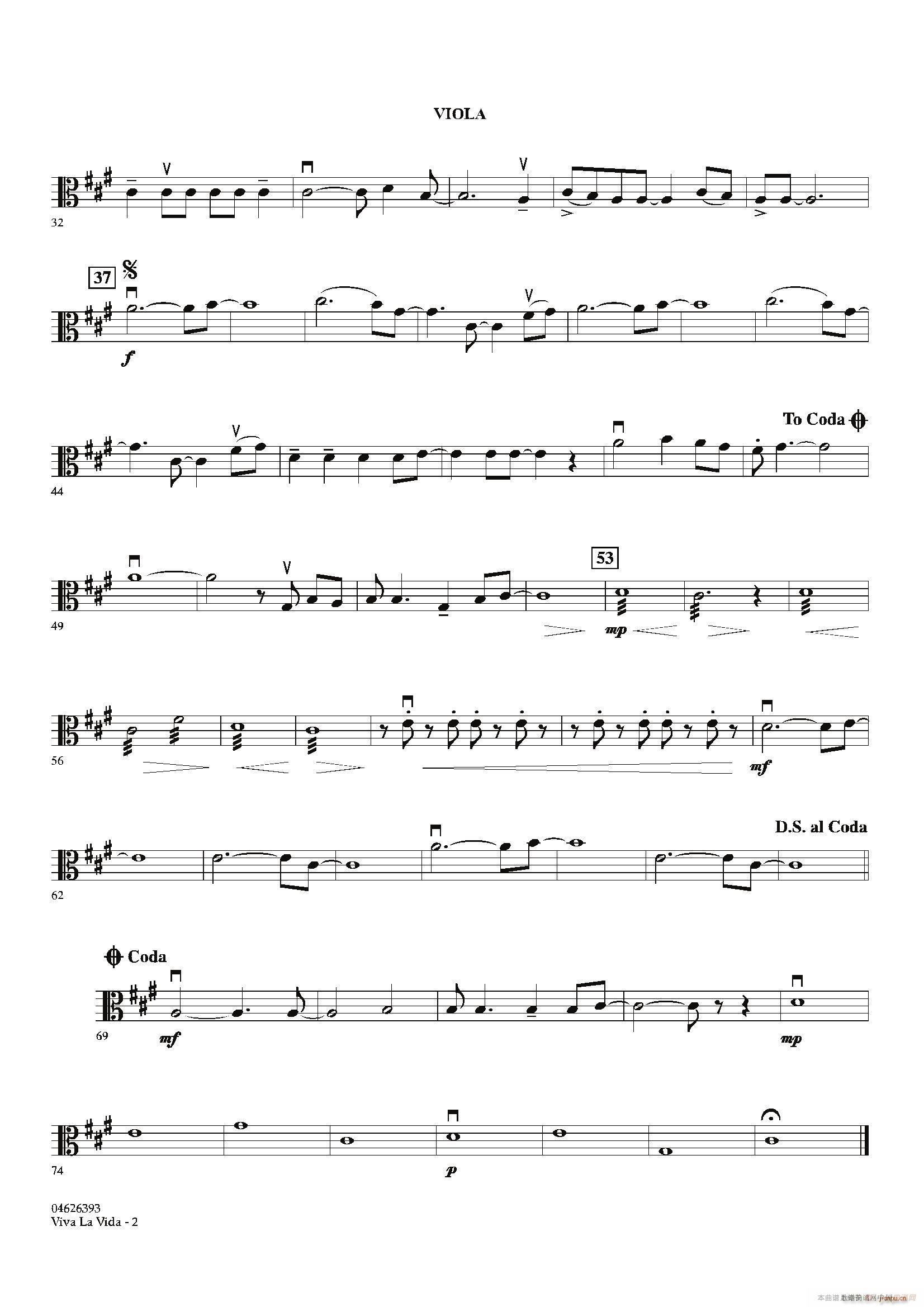 VIVA LA VIDA(中提琴分谱)2