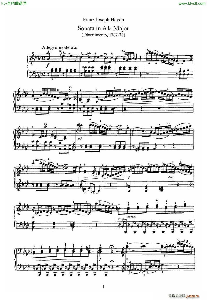 Piano Sonata No 46 in Ab1