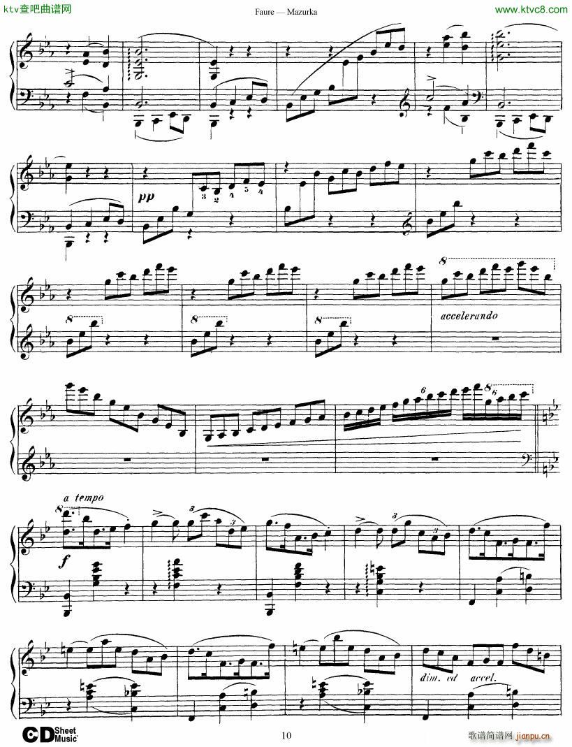 Faure Mazurka Op 3210