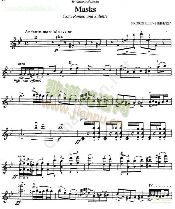海菲茨-PROKOFIEFF《Masks》from Romeo and Juliette1