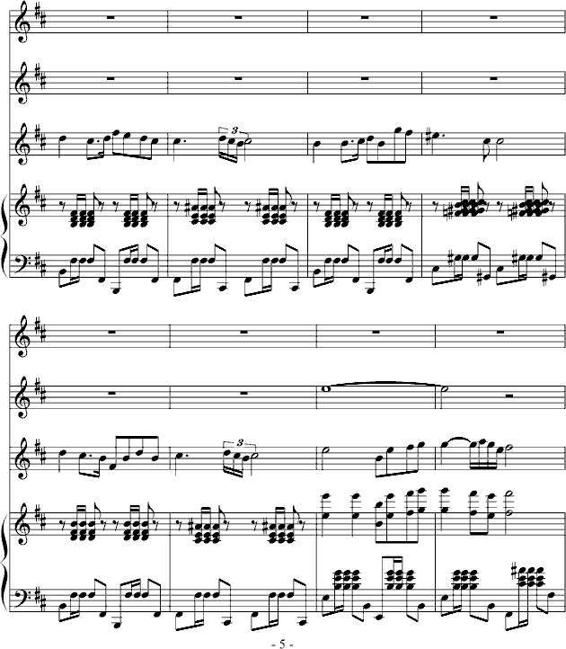 闲驴（二胡+钢琴+合成音色）-钢琴谱(钢琴曲)-DB5