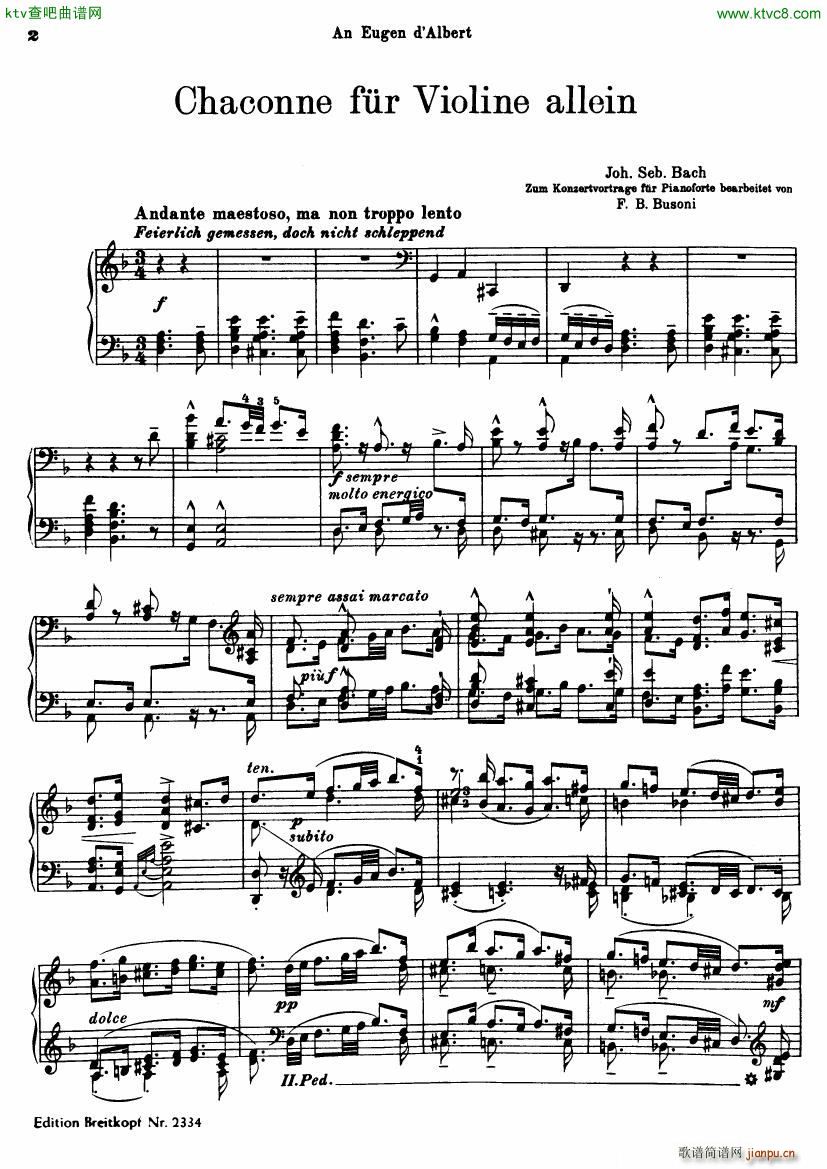 Transcription Bach Chaconne D Minor2