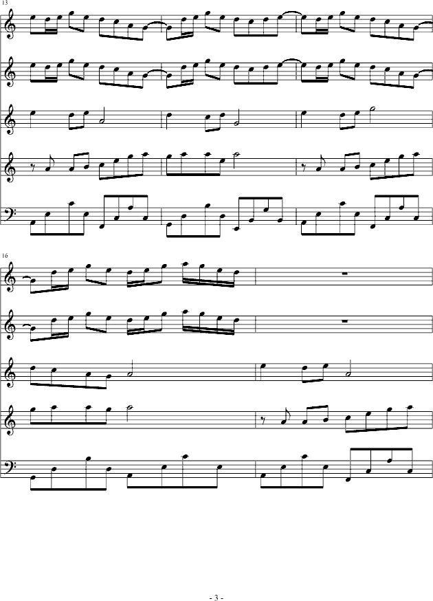 身�w交�Q  -钢琴谱(钢琴曲)-最爱银别VS承3