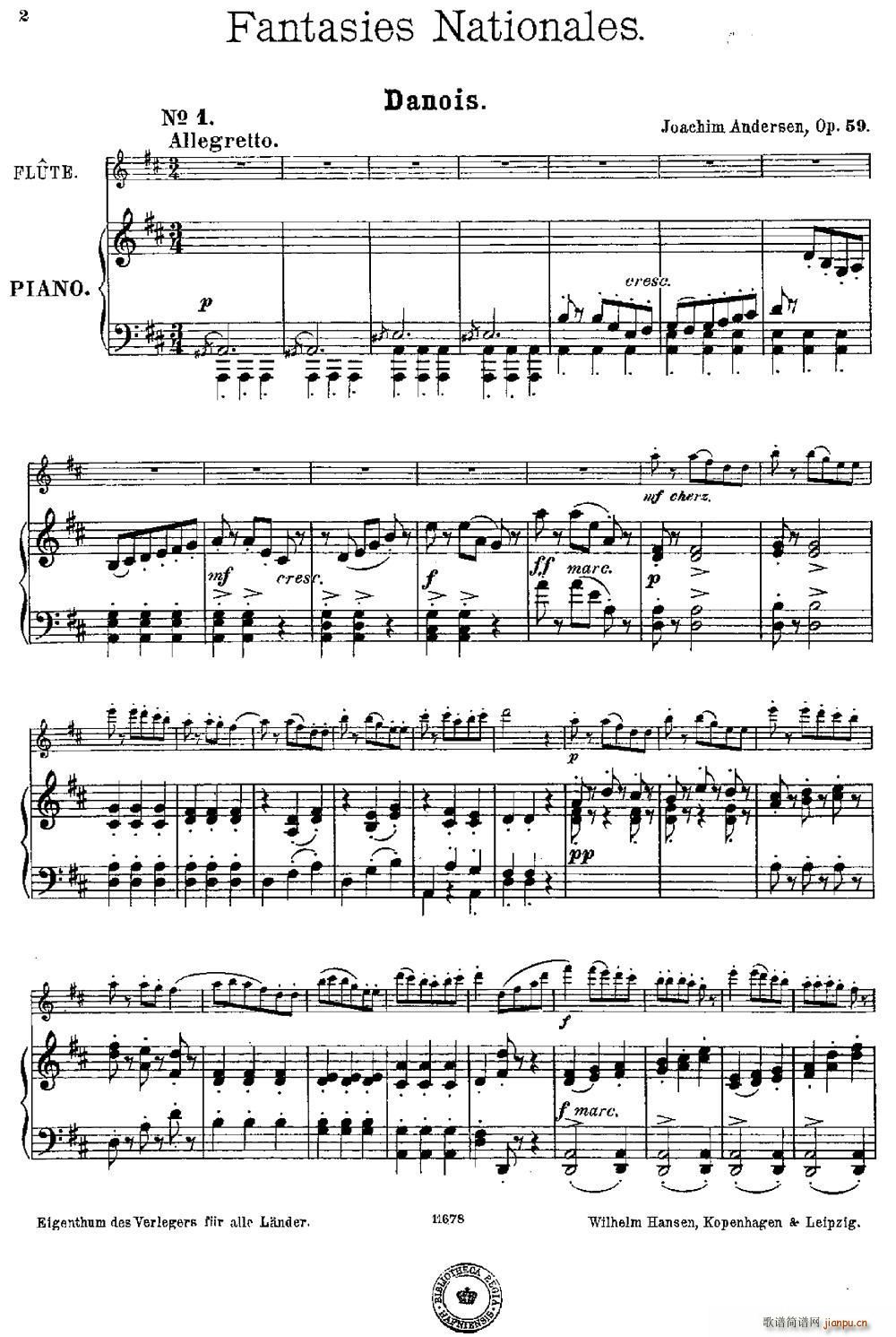 Fantaisies nationales Danois (Op 59 No 1)(长笛 钢琴伴奏)1