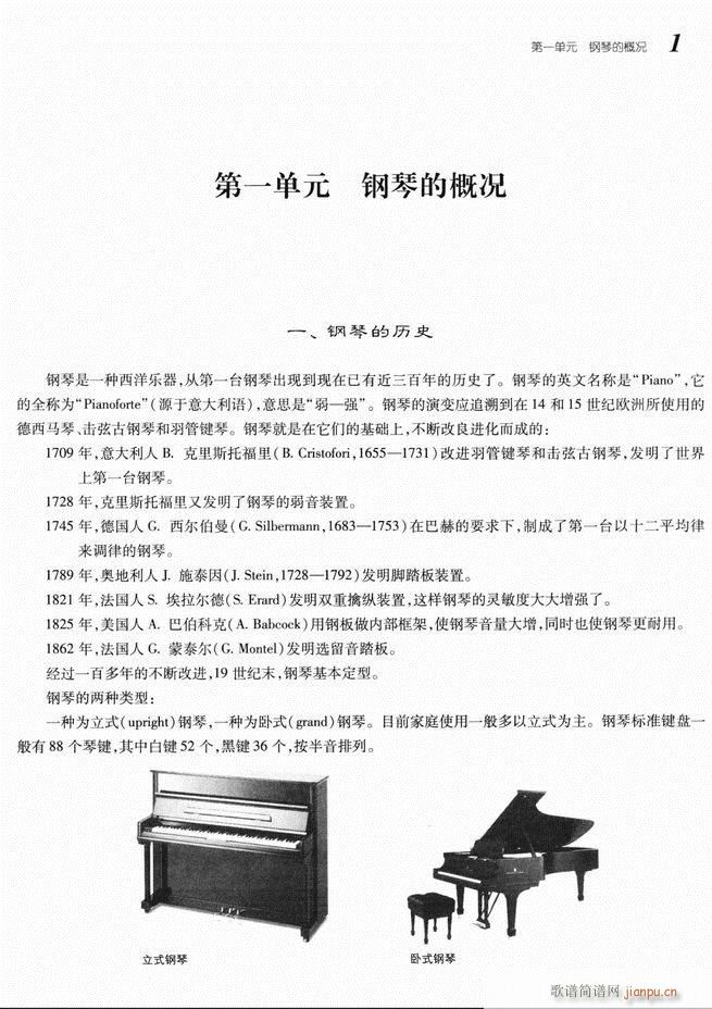 大众钢琴基础教程 目录 1-605