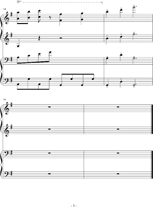 放学的路上(四手)-钢琴谱(钢琴曲)-哎呦3
