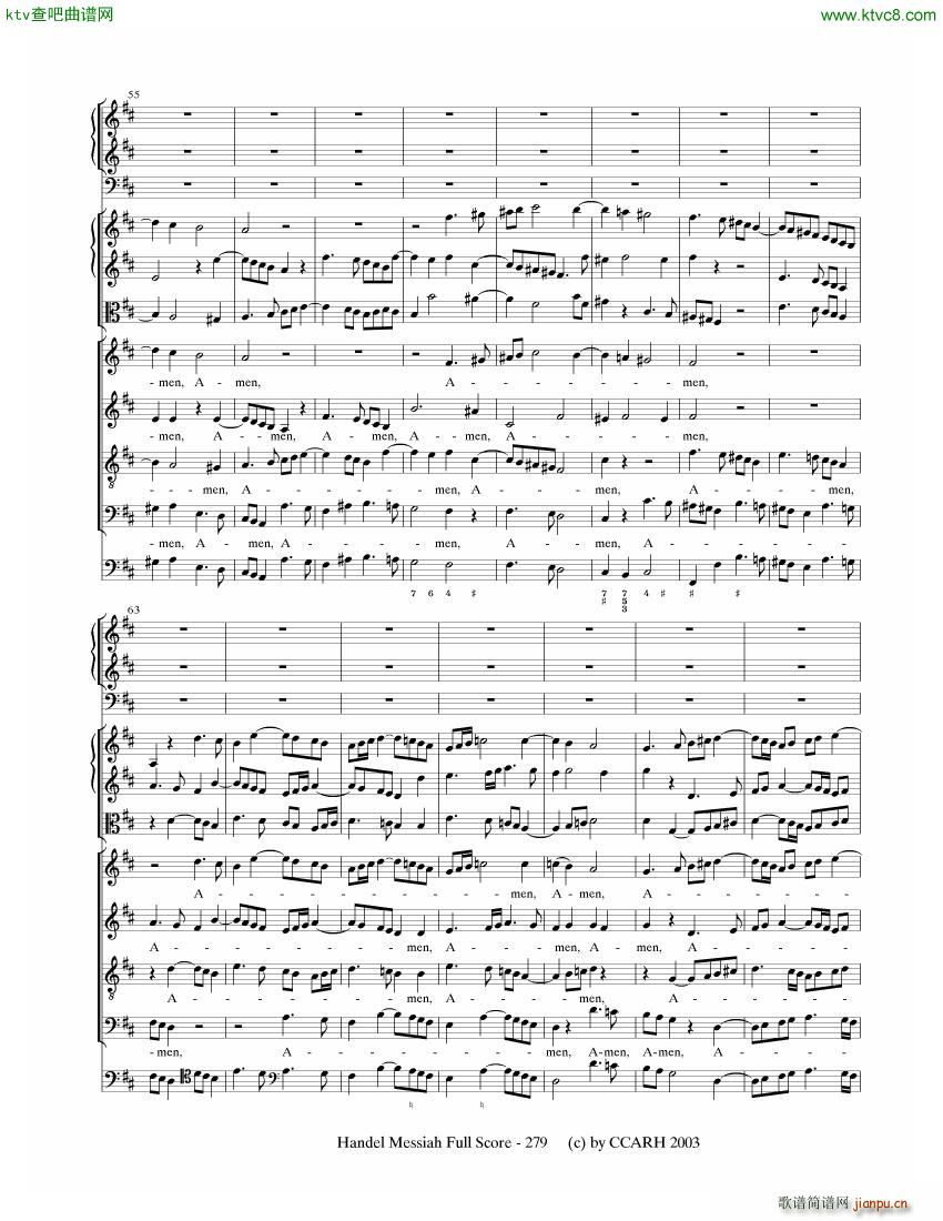 G F Handel Messiah Open Score 七38