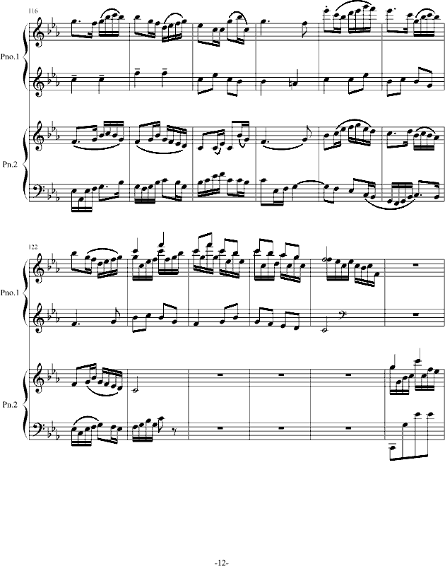 四季歌（双钢琴）-钢琴谱(钢琴曲)-苏婷12