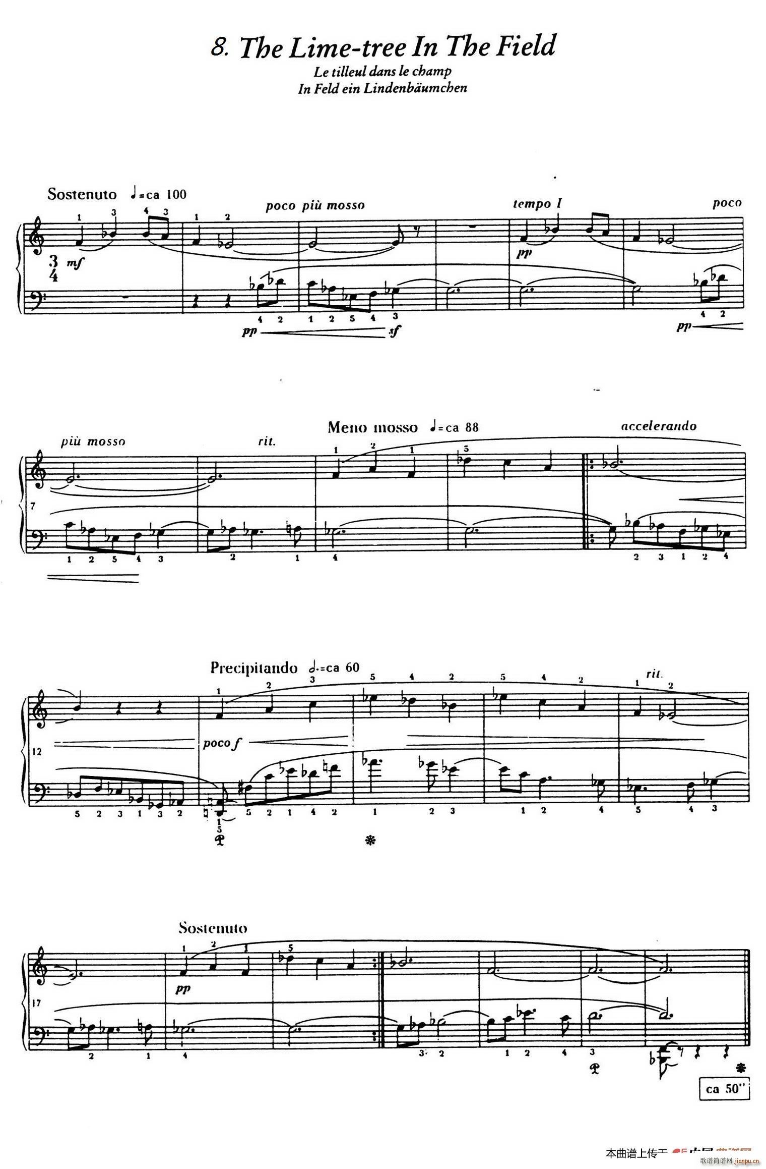 12 Folk Melodies(十二首民间曲调 8)1