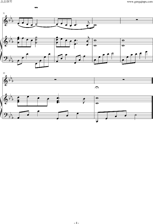 神秘花园（小提琴）-钢琴谱(钢琴曲)-动漫影视4