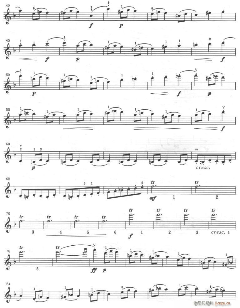 维厄唐《第四协奏曲》(d小调) 第三乐章1-5提琴2