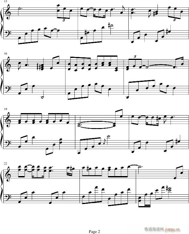 A promise（钢琴谱 五线谱）_张靓颖2
