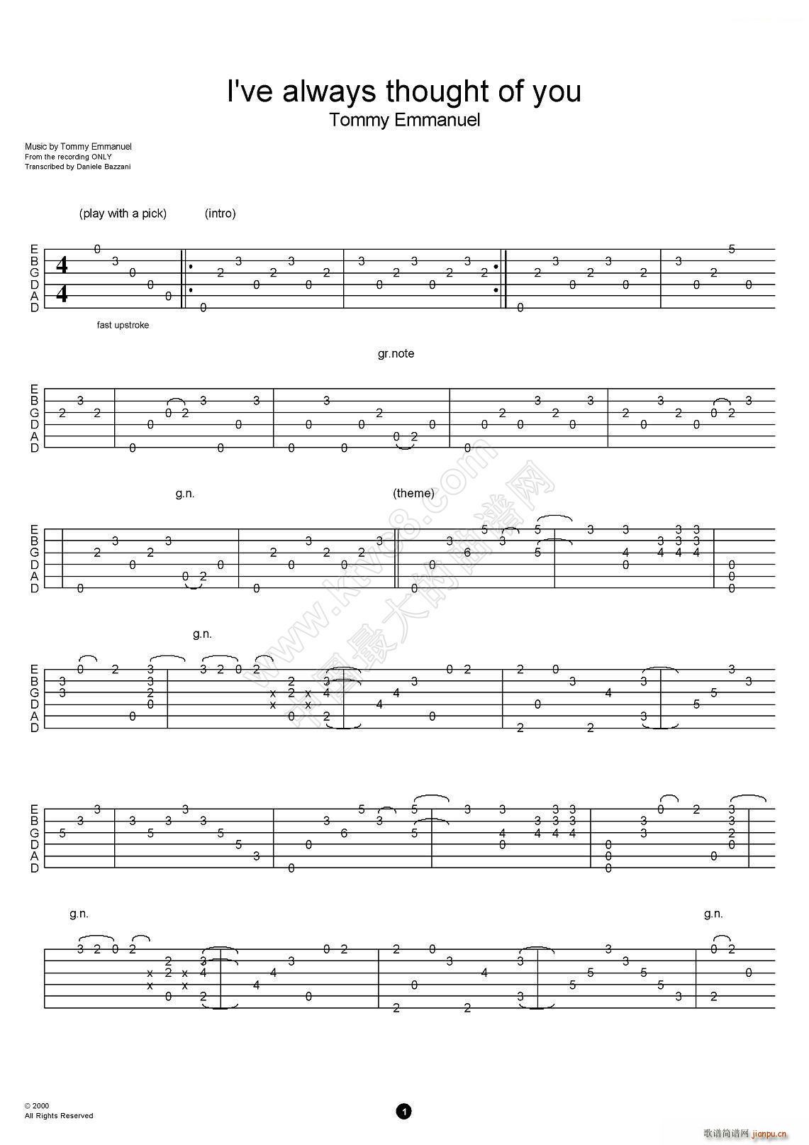 tommy emmanuel i have always thought of you（指弹吉他）1