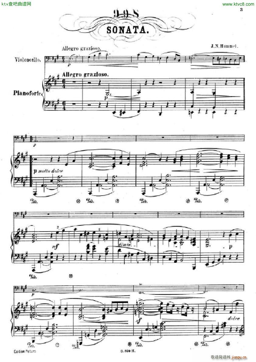 Hummel Sonata for cello and piano1