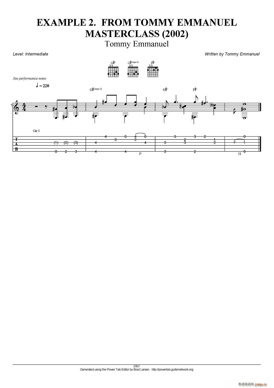 tommy emmanuel masterclass example-2（指弹吉他）1