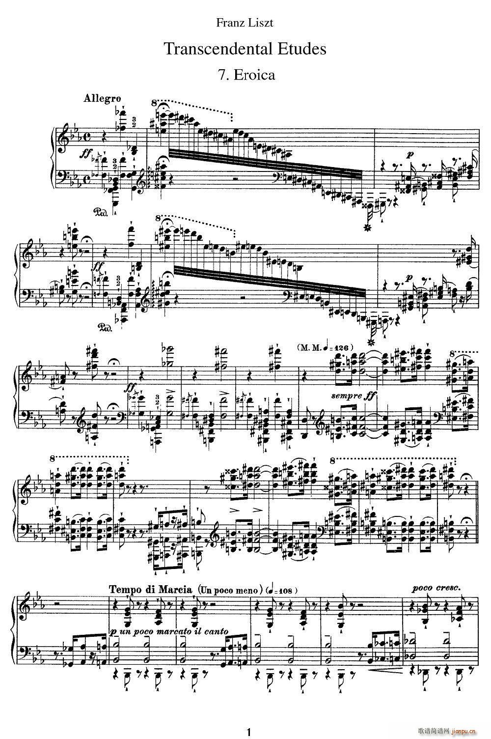 12首超级技巧练习曲 Eroica（英雄 ）1