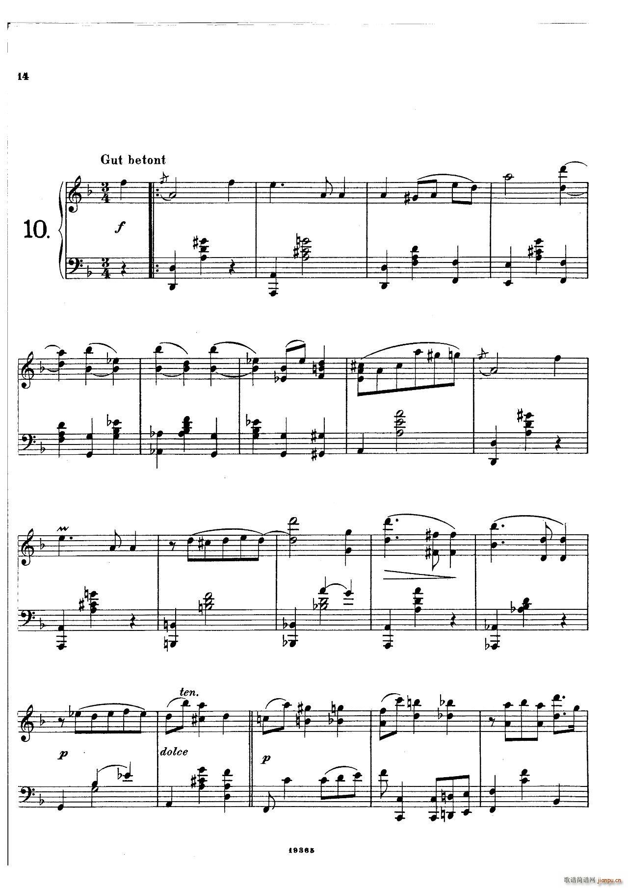 封 泽姆林斯基-Landliche Tanzee Op 1（乡村舞曲 ）13