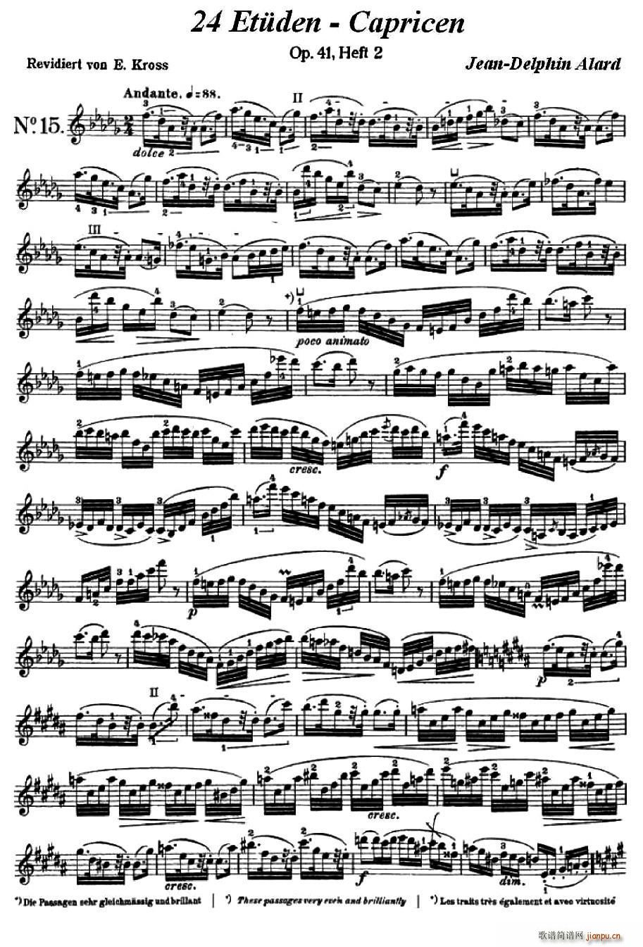 让 德尔菲 阿拉尔-12首小提琴�S想练习曲之151