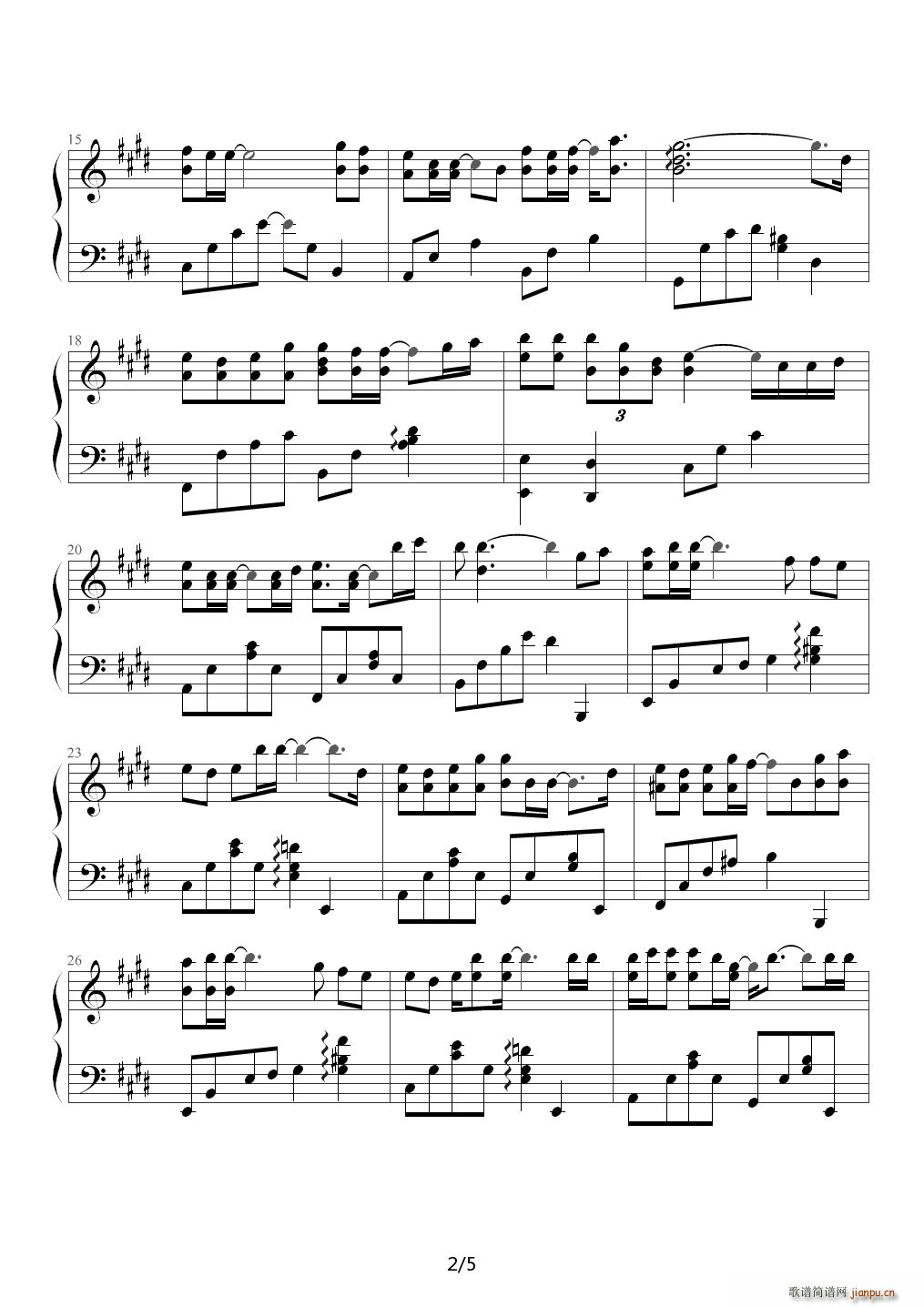 永夜的爱情（童话二分之一插曲 演奏版） E调2