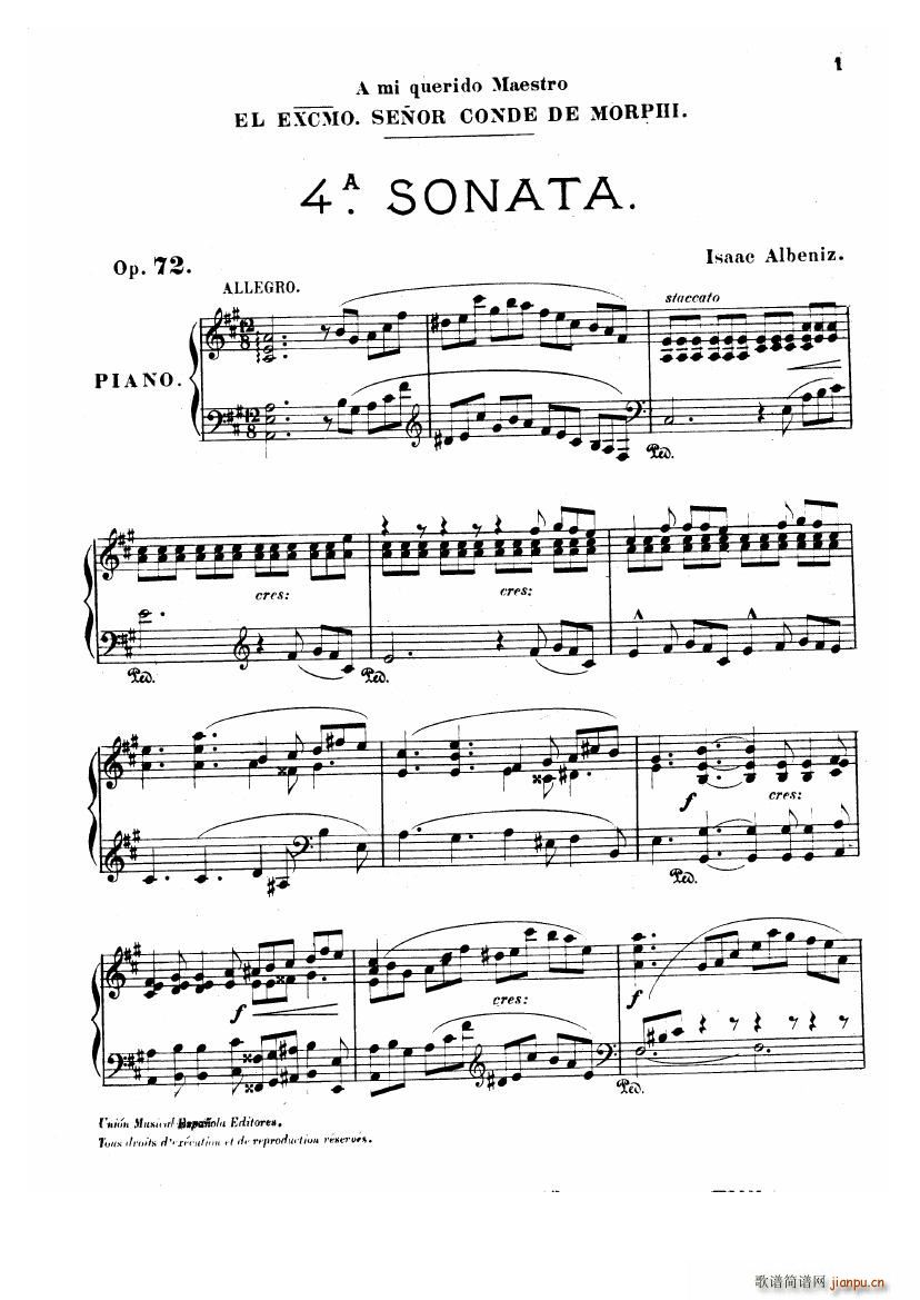 Albeniz op 72 Piano Sonata no 41