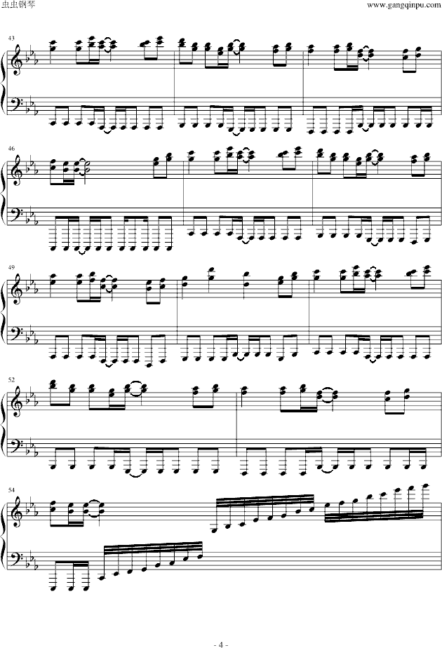 Rage Your Dream 头文字D结尾钢琴完整版动画片-钢琴谱(钢琴曲)-影视4