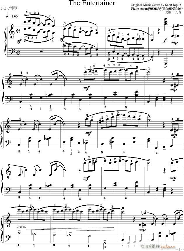 The Entertainer 简易完整版_Scott Joplin1