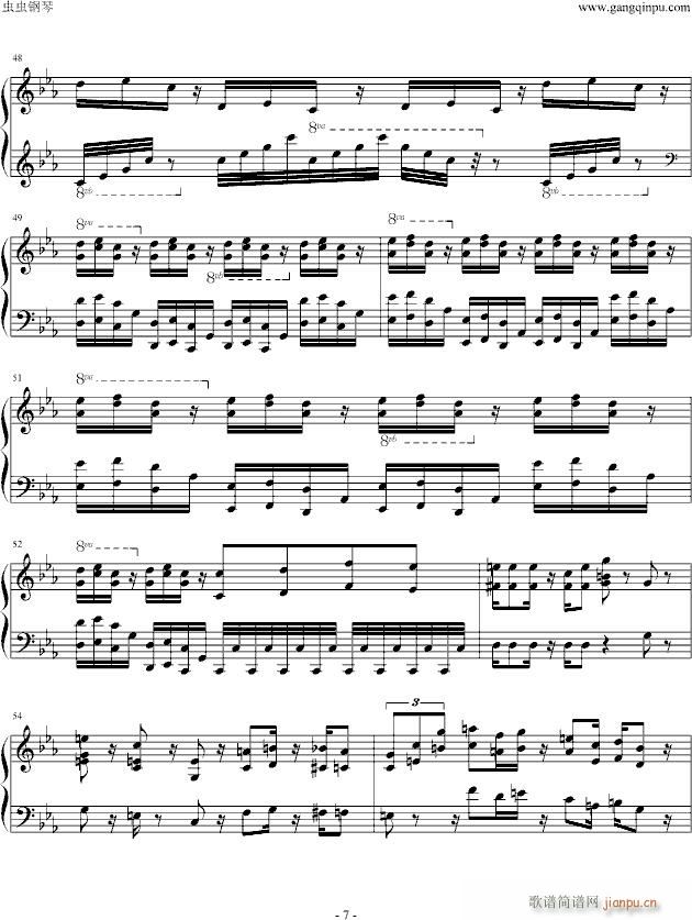 金曲奖杰伦宇豪双钢琴曲（单钢琴谱）_周杰伦7