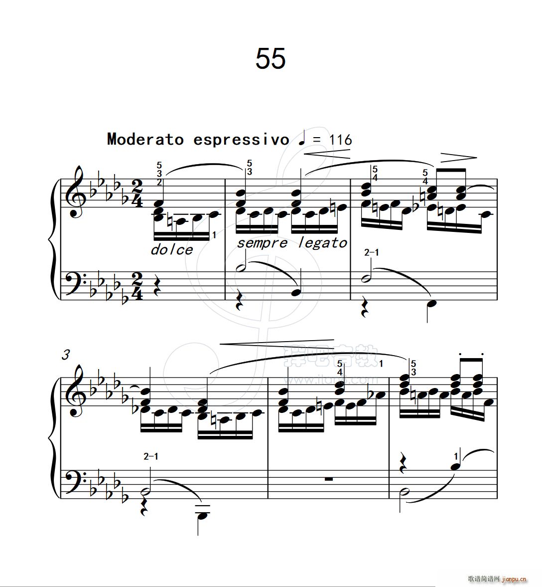 练习曲 55(克拉莫钢琴练习曲60首)1
