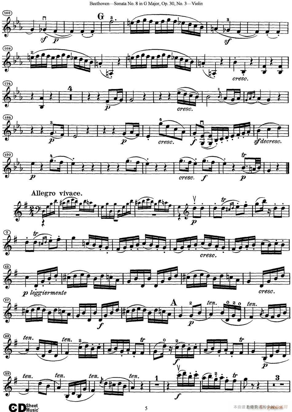 Violin Sonata No 8 in G Major Op 30 No 35