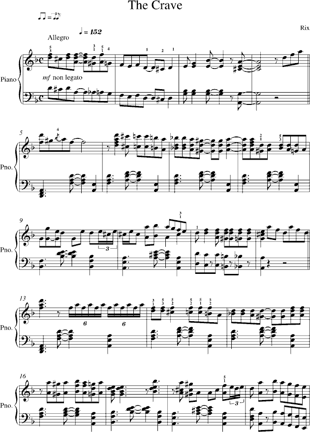 The Crave 出自《海上钢琴师》-钢琴谱(钢琴曲)-Jelly Roll Morton1