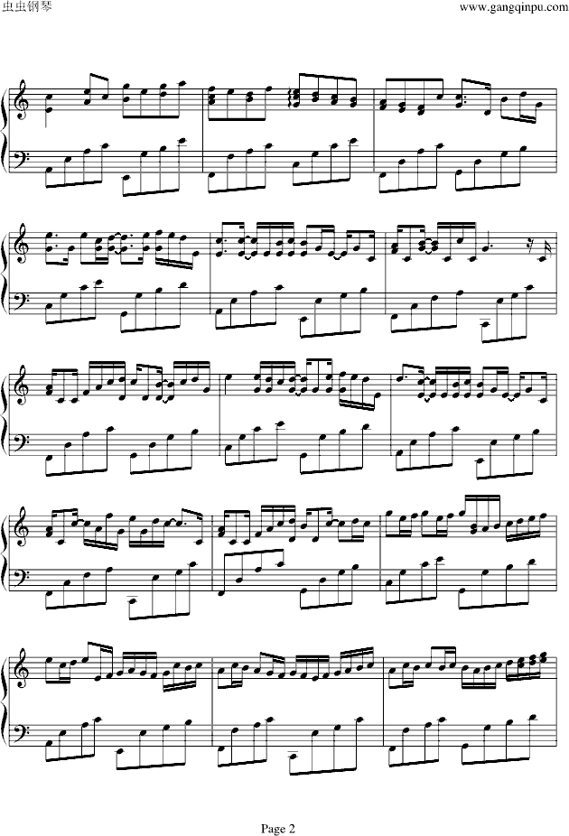 卡农-（情感100%）-钢琴谱(钢琴曲)-帕赫贝尔-Pachelbel2