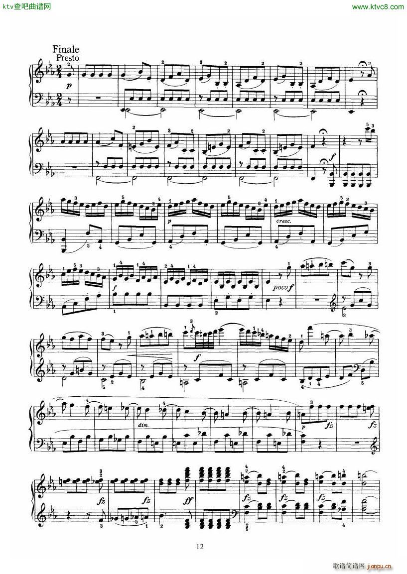 Piano Sonata No 52 in Eb12