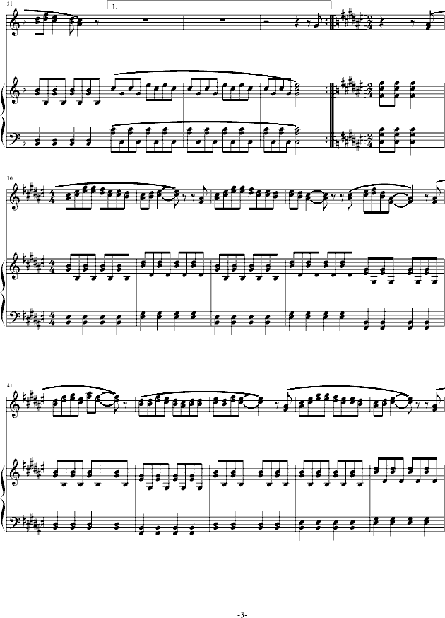 承诺（弹唱版）-钢琴谱(钢琴曲)-米俊乐3