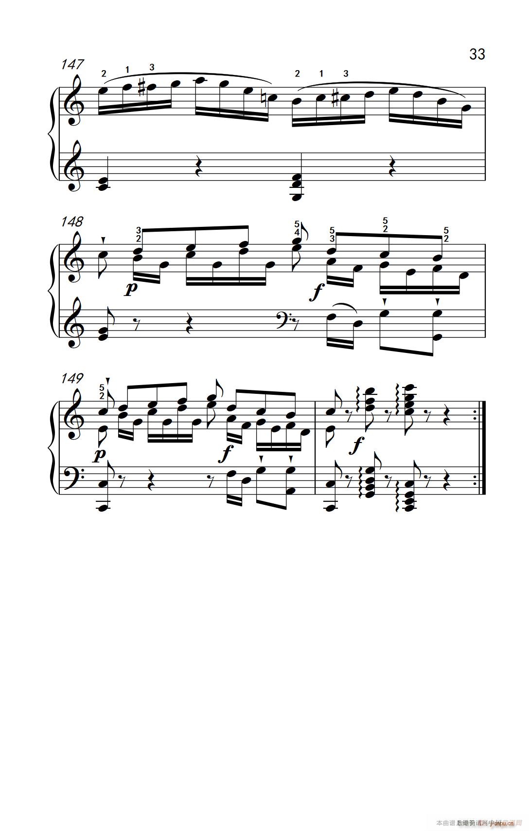 第九级1 C大调奏鸣曲 第一乐章 Hob XVI 50（中央音乐学院 钢琴（业余）考级教程 7-9级）33