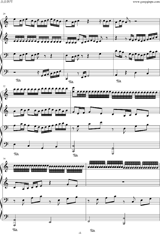 卡农（四手联弹）-钢琴谱(钢琴曲)-帕赫贝尔-Pachelbel4